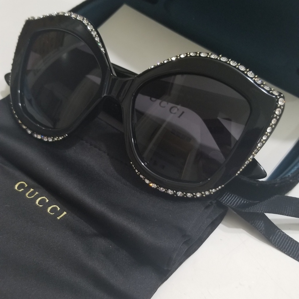 Gucci cat eye sunglasses with crystals